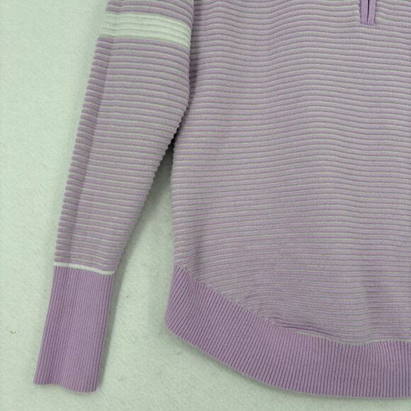 Aerie Offline Ribbed Knit Sweater Size XXS Lavender Quarter Zip Pullover Stretch - Picture 4 of 13